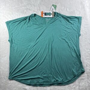 Mondetta Women's Green Size XXL Ultra Soft V-Neck Tee‎
